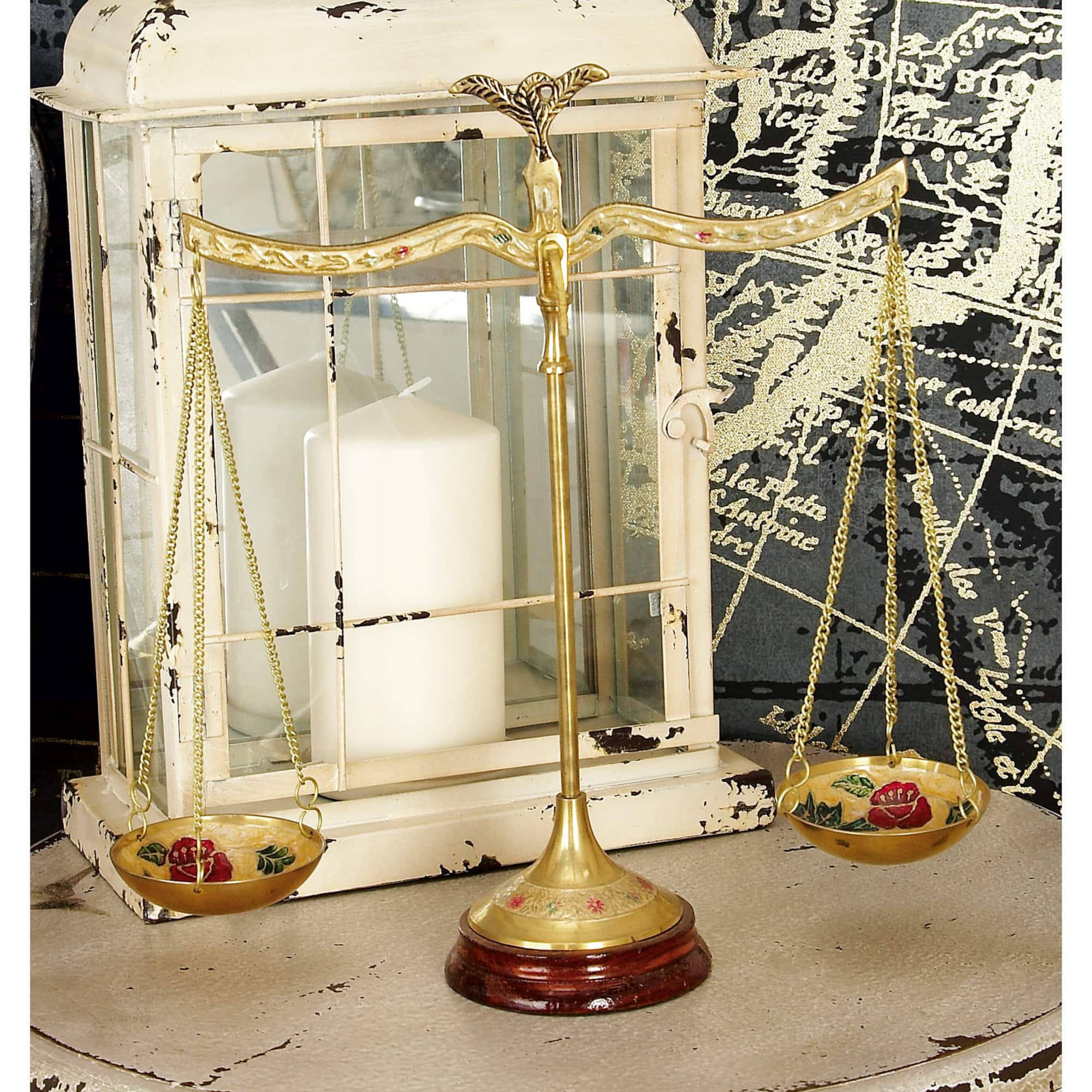 Gold Brass Traditional Scale, 12" x 12" x 4"